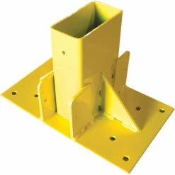Guardian Fall Protection Guardian 2" x 4" Stair Mount, Powder Coated Steel, Yellow, 10-3/8"L x 6-1/2"W x 7"H