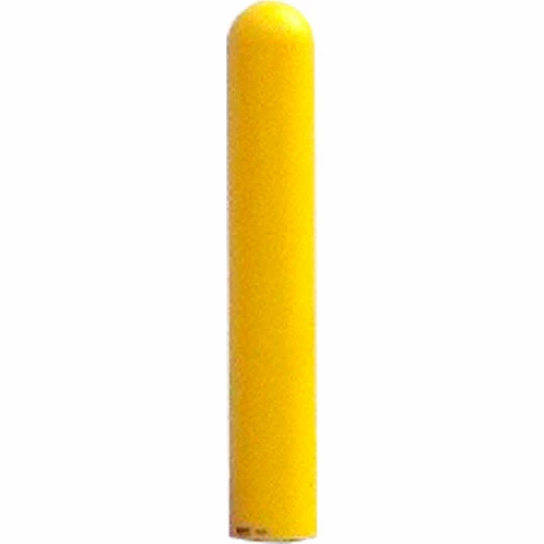 Ideal Shield® Smooth Bollard Post Sleeve, 5" HDPE Dome Top, Yellow - Image 3