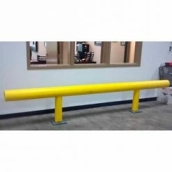 Ideal Shield® Standard One-Line Guard Rail, Steel & HDPE Plastic, 96"L x 27"H, Yellow