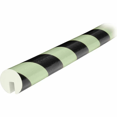 Knuffi® Model B Edge Bumper Guard, 1M, 39-1/2"L x 1-1/2"W, Black & Glow, 60-6712-5