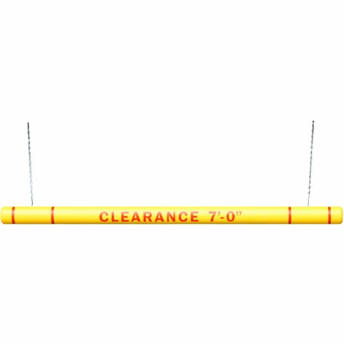 Innoplast Clearance Bar, 7"D x 144"L, Yellow Bar/Red Tapes