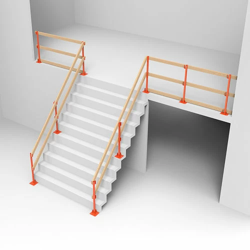 Ideal Warehouse Steel ProGuard Temporary Guard Rail Post Kit, Orange, 2 Per Box - Image 3