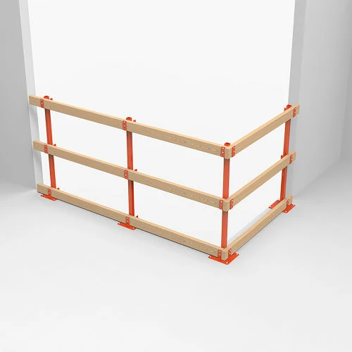 Ideal Warehouse Steel ProGuard Temporary Guard Rail Post Kit, Orange, 2 Per Box - Image 4