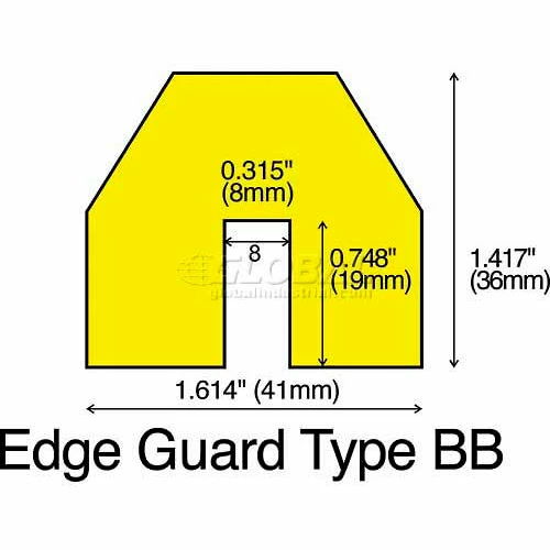 Knuffi Shelf Bumper Guard, Type BB, 196-3/4"L x 1-1/2"W x 1-1/2"H, Black & Yellow, 60-6820 - Image 2