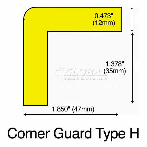 Knuffi Corner Bumper Guard, Type H, 196-3/4"L x 1-7/8"W x 1-7/8"H, Black, 60-6770-3 - Image 2