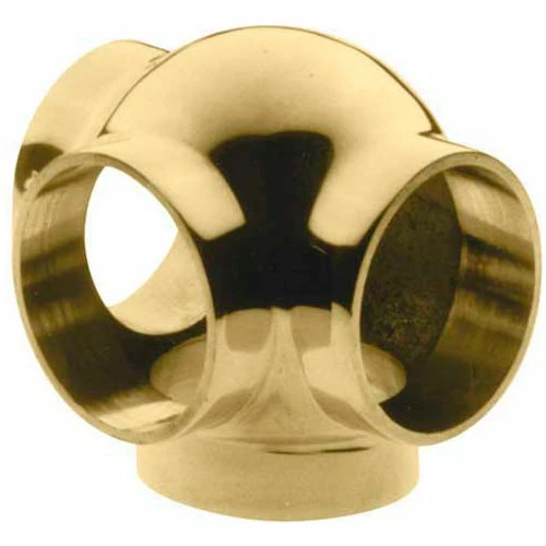 Lavi Industries, Ball Tee, Side Outlet, for 1" Tubing, Polished Brass - Image 3
