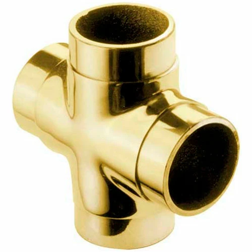 Lavi Industries, Flush Cross Fitting, for 2" Tubing, Polished Brass - Image 3