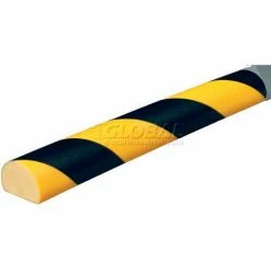 Knuffi Surface Bumper Guard, Type C, 196-3/4"L x 1-9/16"W, Black & Yellow, 60-6720
