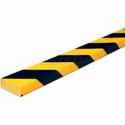 Knuffi Surface Bumper Guard, Type D, 196-3/4"L x 2"W x 13/16"H, Black & Yellow, 60-6730