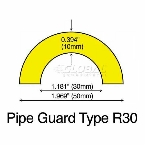 Knuffi Pipe Bumper Guard, Type R30, 196-3/4"L x 2"W x 1"H, Red & White, 60-6792-2 - Image 2