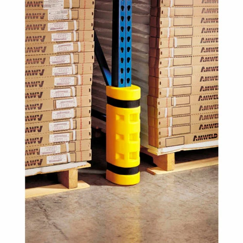 Rack Sentry® Rack Protector with Cutout, 3" x 3" Opening, 18"H, Yellow - Image 2