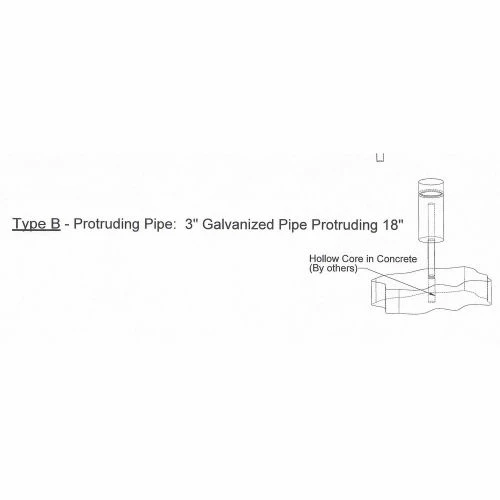 Petersen Manufacturing B-10 Round Concrete Bollard, 12" Dia X 56" H, Type B Mount, Tan - Image 2