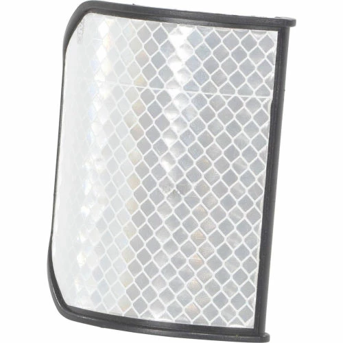 Vestil Curved Reflector for Guard Rail w/ Reflective Tape, White - Image 2