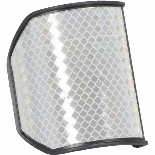 Vestil Curved Reflector for Guard Rail w/ Reflective Tape, White - Image 3