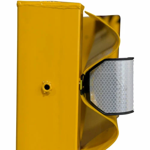 Vestil Curved Reflector for Guard Rail w/ Reflective Tape, White - Image 4