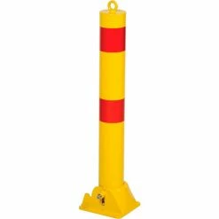 Vestil Fold-Down Bollard, 4-1/4" Diameter, 35-1/2" Ext. Height, Yellow