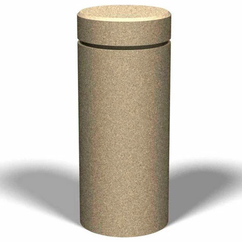 Petersen Manufacturing B-9 Round Concrete Bollard, 16" Dia X 38" H, Type B Mount, Tan