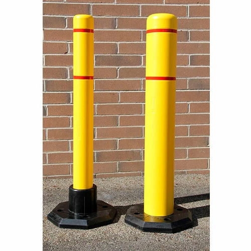 Innoplast BollardGard Anywhere with 25 lb. Rubber Base, Yellow/No Tape, 4" x 52", BGAW452YN - Image 2