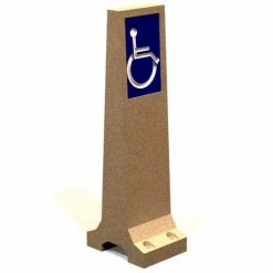Petersen Manufacturing HCB-1 Handicap Marker Concrete Bollard, " Dia X 48" H, Type B Mount, Tan